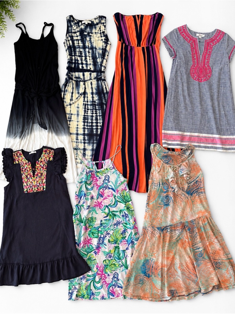 Lot of 7 Women’s Dresses Small Lilly Pulitzer Vineyard Vine Young Fabulous Broke